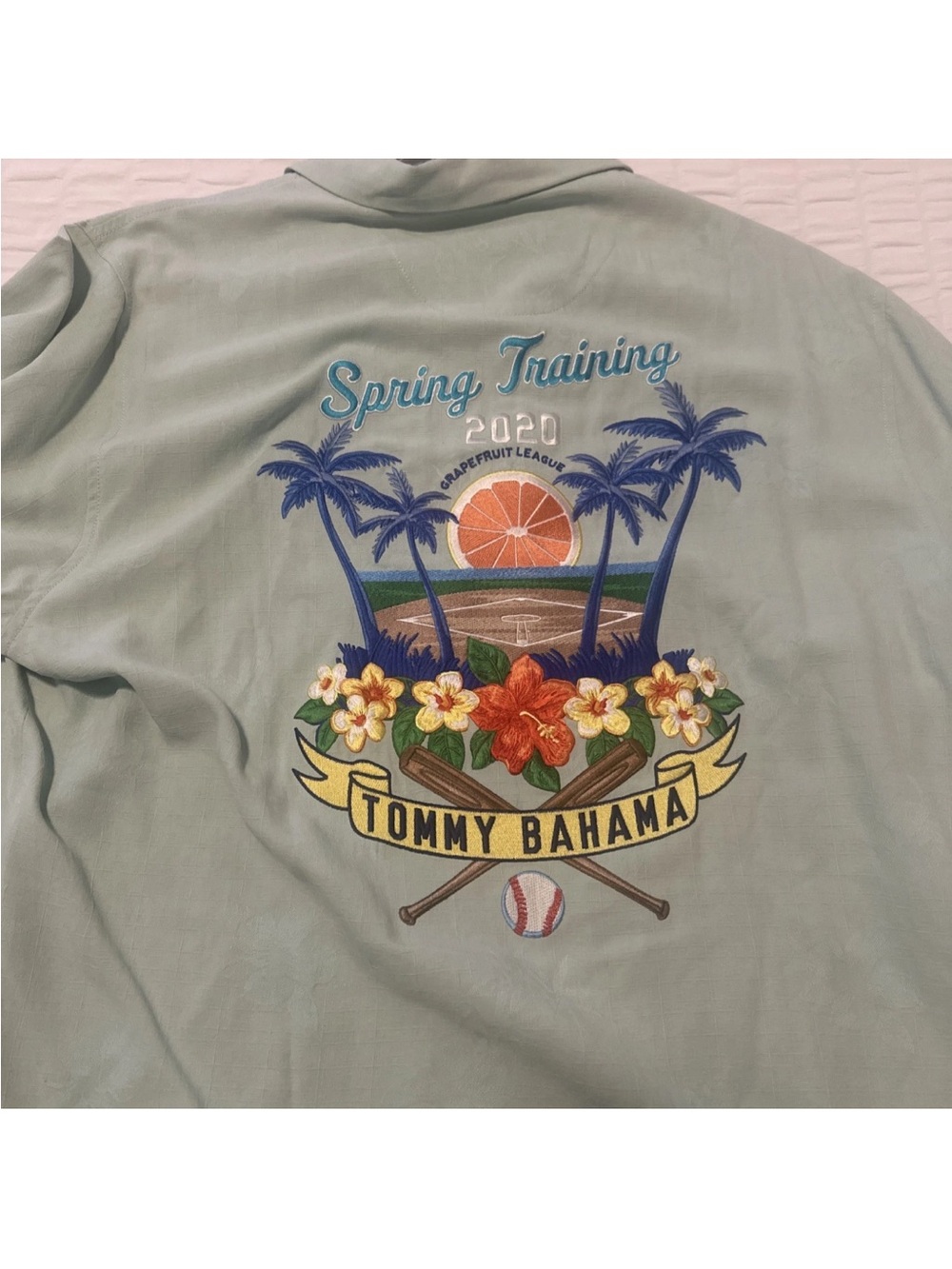 Tommy Bahama Short-Sleeve Camp Shirt in Seafoam Green